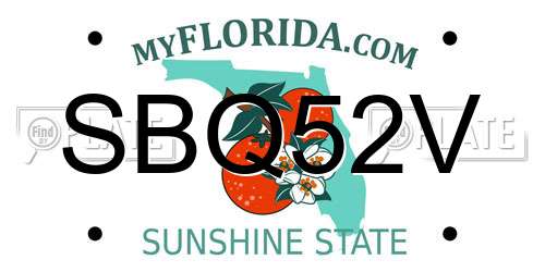 SBQ52V Florida License Plate