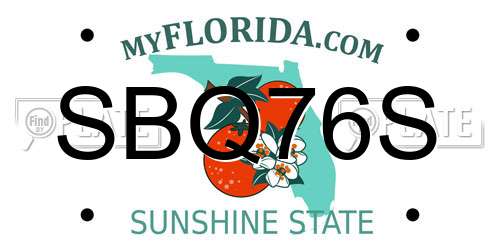 SBQ76S Florida License Plate