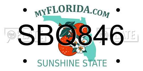 SBQ846 Florida License Plate