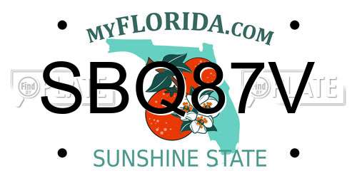 SBQ87V Florida License Plate