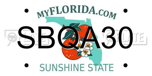SBQA30 Florida License Plate