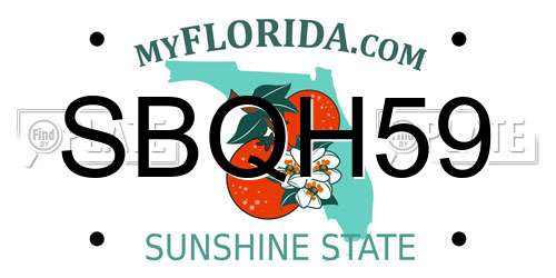 SBQH59 Florida License Plate