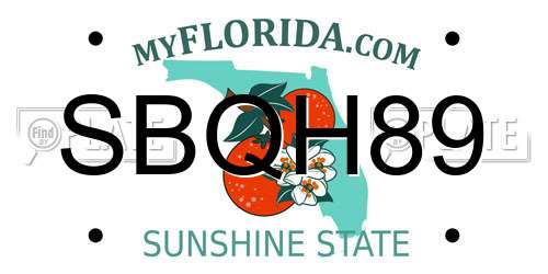 SBQH89 Florida License Plate