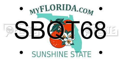 SBQT68 Florida License Plate
