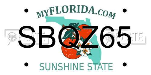 SBQZ65 Florida License Plate