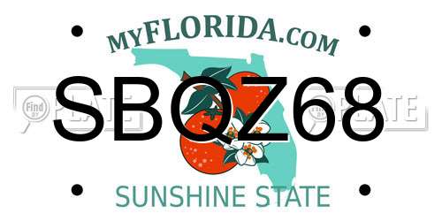 SBQZ68 Florida License Plate