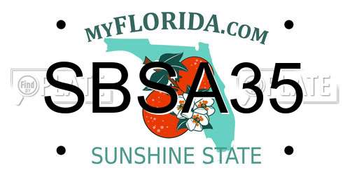 SBSA35 Florida License Plate