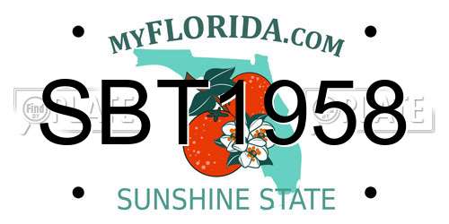 SBT1958 Florida License Plate