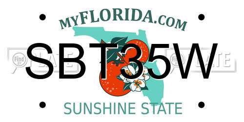 SBT35W Florida License Plate
