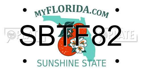 SBTF82 Florida License Plate