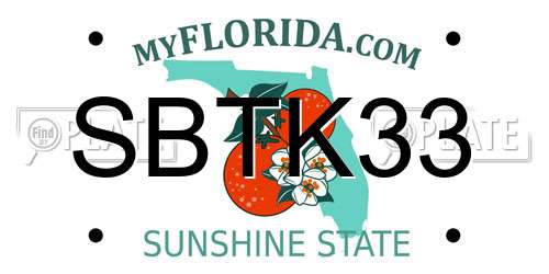 SBTK33 Florida License Plate