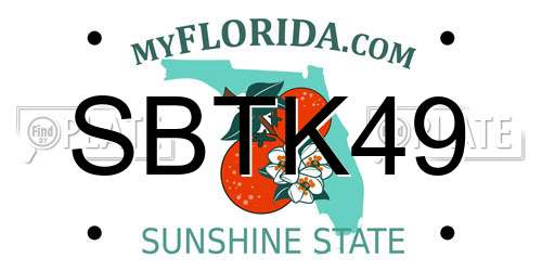 SBTK49 Florida License Plate