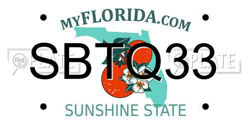 SBTQ33 Florida License Plate