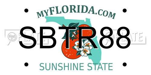 SBTR88 Florida License Plate