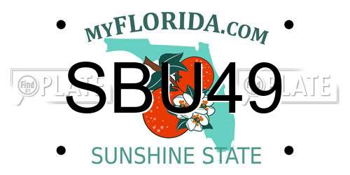 SBU49 Florida License Plate