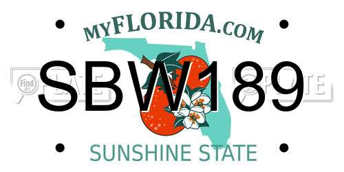 SBW189 Florida License Plate