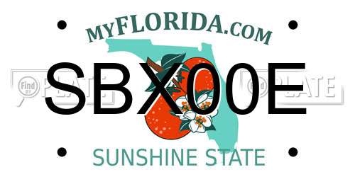 SBX00E Florida License Plate
