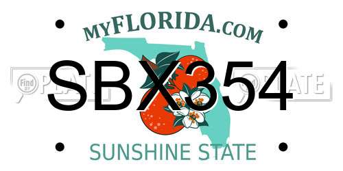 SBX354 Florida License Plate