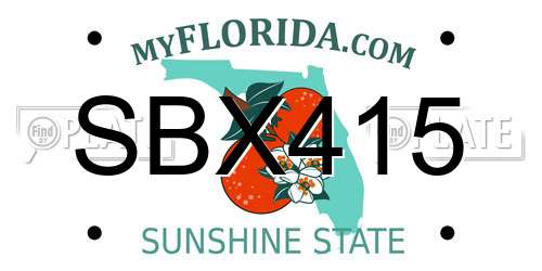 SBX415 Florida License Plate
