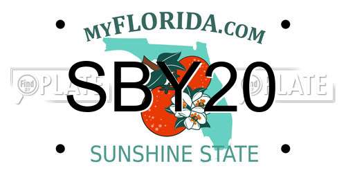 SBY20 Florida License Plate