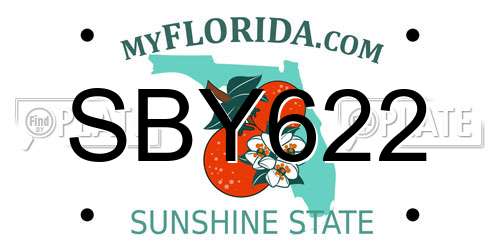 SBY622 Florida License Plate