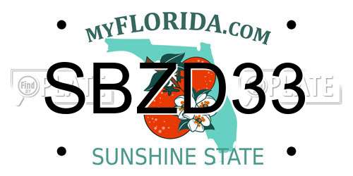 SBZD33 Florida License Plate