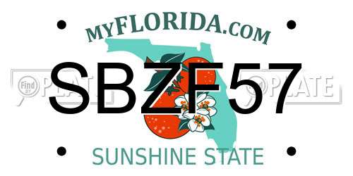 SBZF57 Florida License Plate