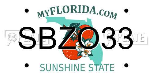 SBZO33 Florida License Plate