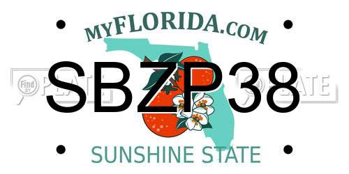 SBZP38 Florida License Plate