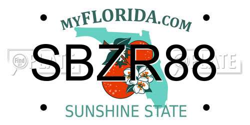 SBZR88 Florida License Plate