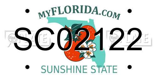 SC02122 Florida License Plate