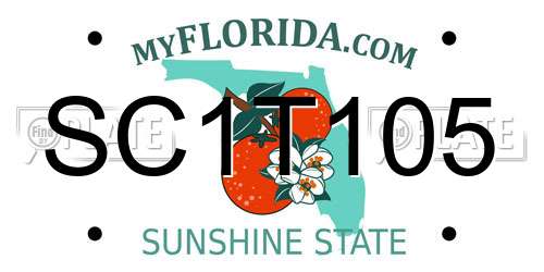 SC1T105 Florida License Plate