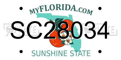 SC28034 Florida License Plate