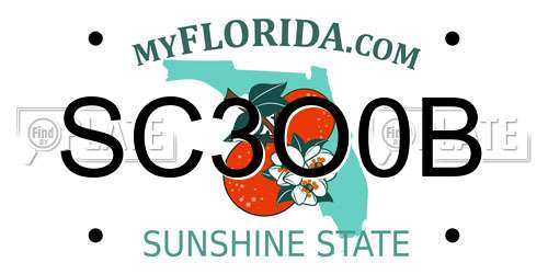 SC3O0B Florida License Plate
