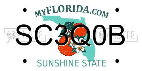 SC3Q0B Florida License Plate