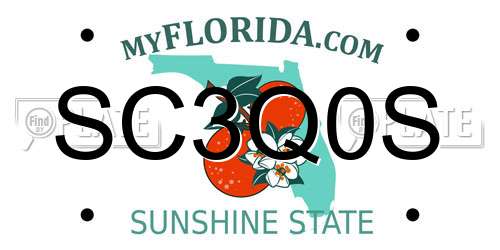 SC3Q0S Florida License Plate