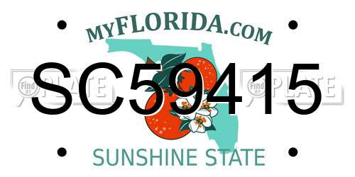 SC59415 Florida License Plate