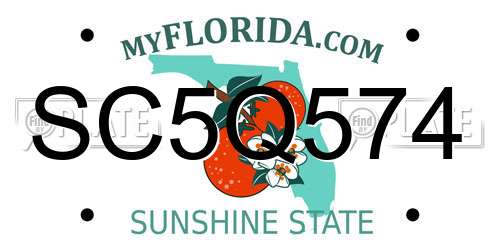 SC5Q574 Florida License Plate