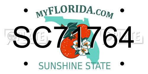 SC71764 Florida License Plate