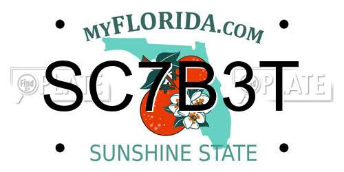 SC7B3T Florida License Plate