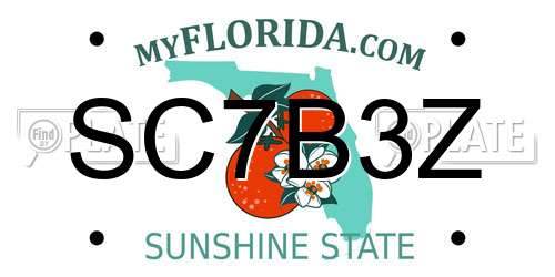 SC7B3Z Florida License Plate