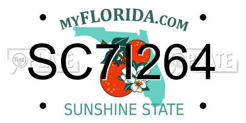 SC7I264 Florida License Plate