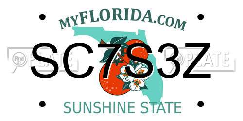 SC7S3Z Florida License Plate
