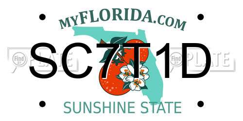 SC7T1D Florida License Plate