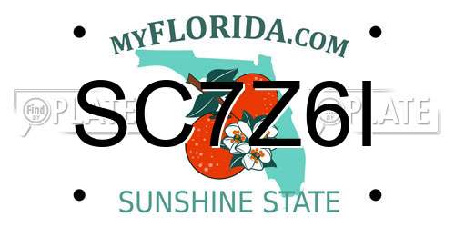 SC7Z6I Florida License Plate