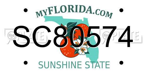 SC80574 Florida License Plate