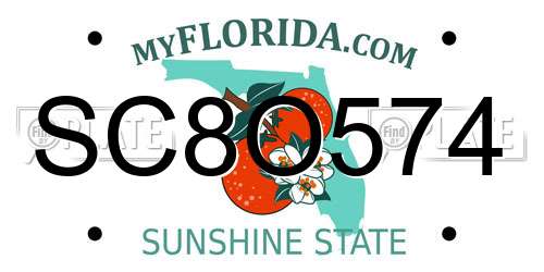 SC8O574 Florida License Plate