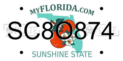SC8O874 Florida License Plate