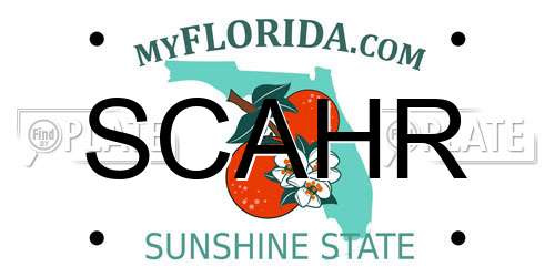 SCAHR Florida License Plate