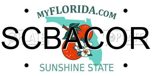 SCBACOR Florida License Plate